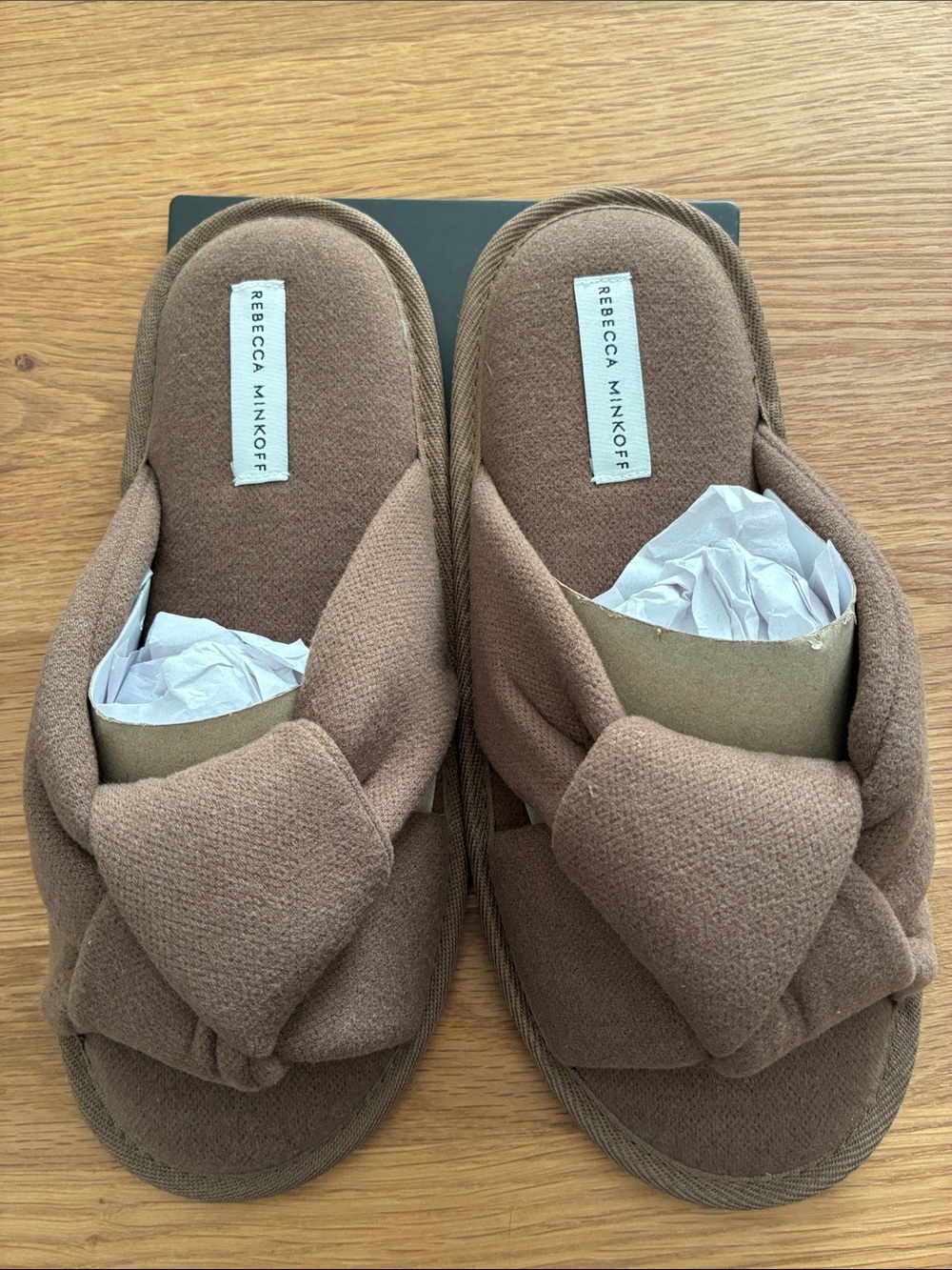 Rebecca Minkoff Brown Knotted Slide Sandals
